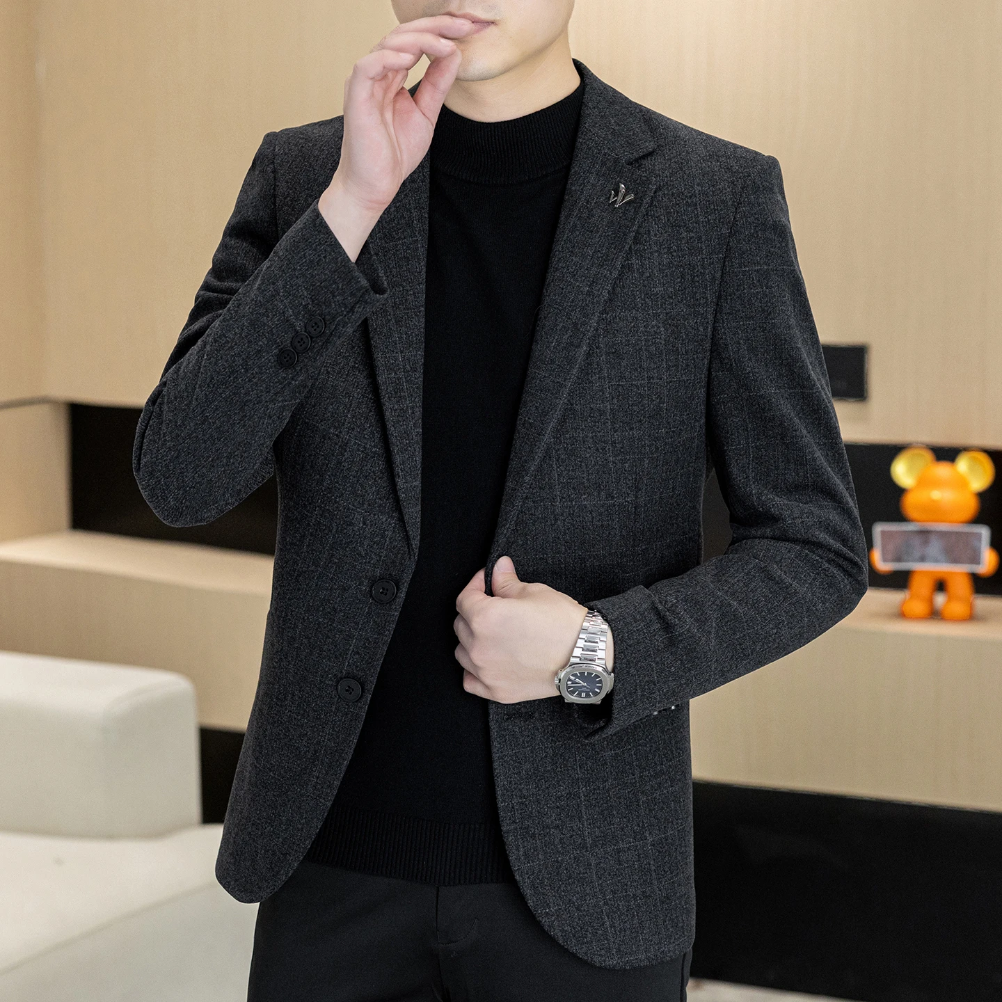 Autumn and Winter New Men's Suits, Two-Button Single-Breasted Jackets, Men's Casual Business Wear, Formal Wear, and Men's Suits
