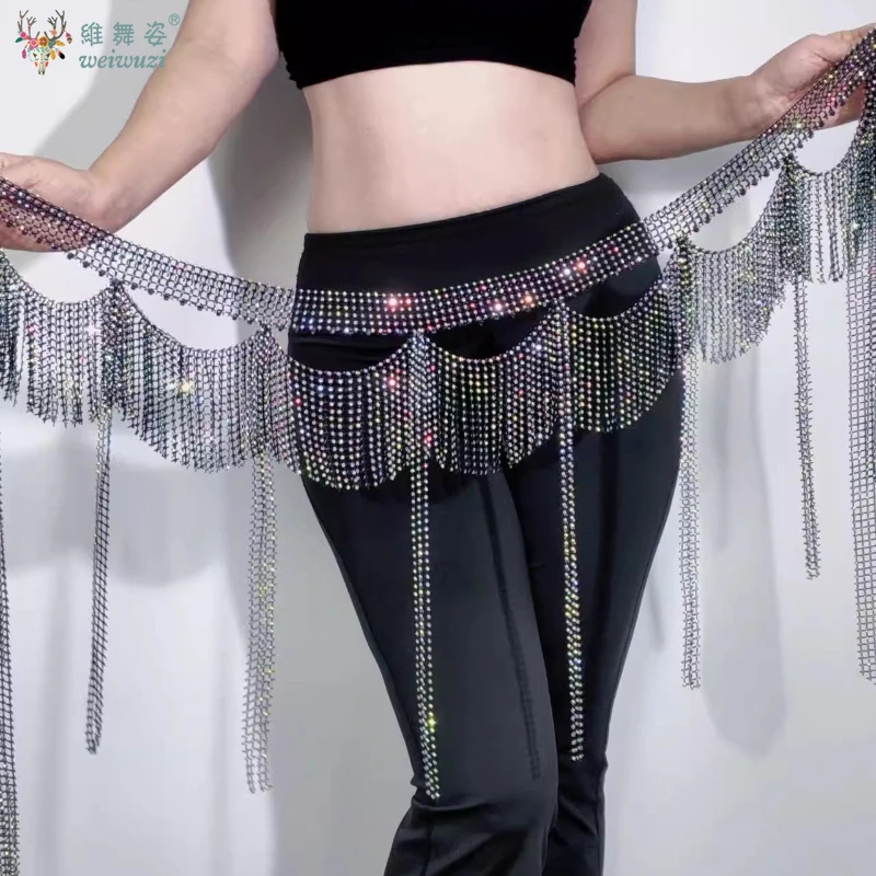 Belly Dance Tassel Belt Women's Belly Dancing Practice Fringe Hip Scarf Adult Oriental Dance Performance Accessories Waist Chain