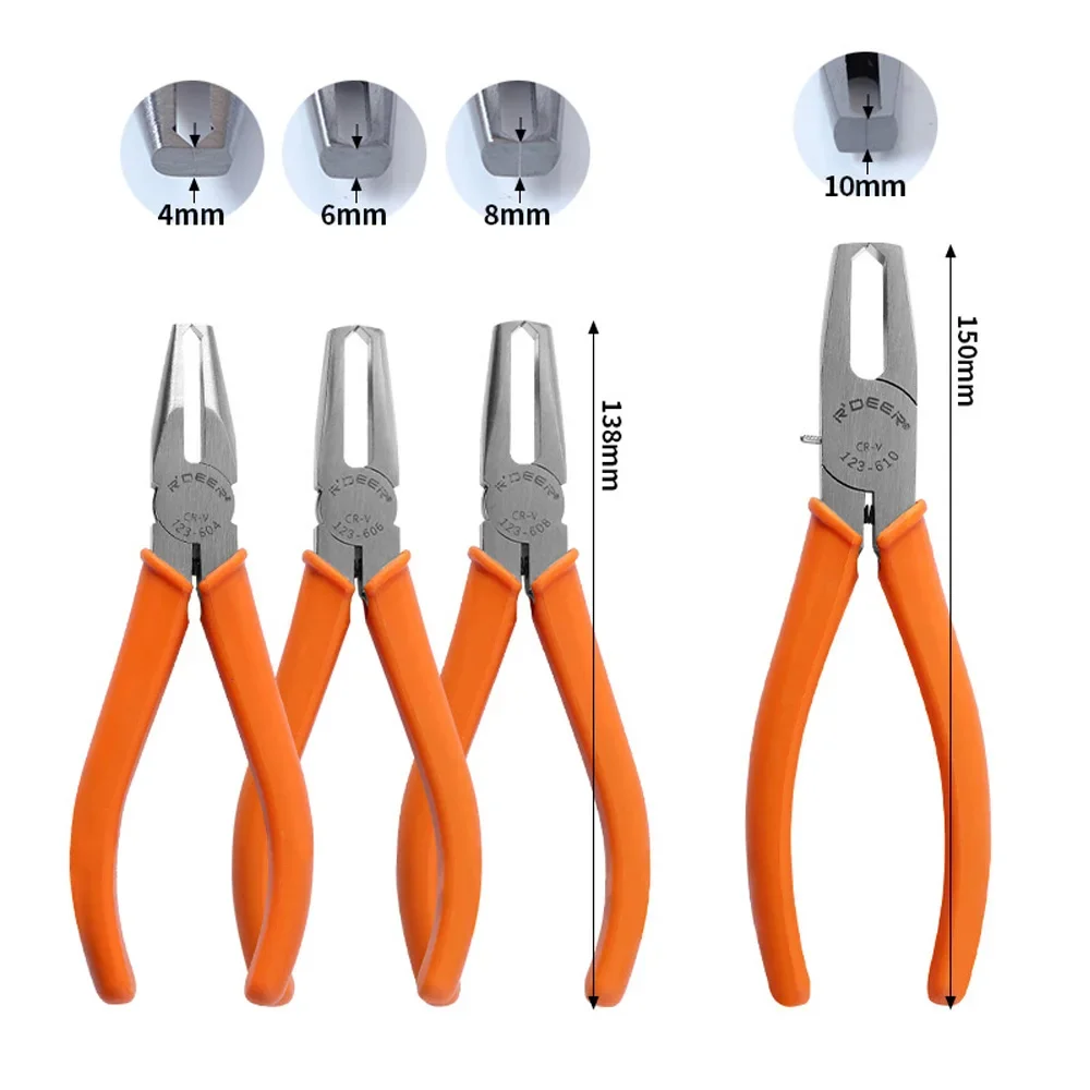 4/6/8/10mm Flush Multifunctional Jaw Plastic Cutting Pliers 90 Degree Double-Edged CR-V Tip Nipper,Sprue Burrs Cutting Hand Tool
