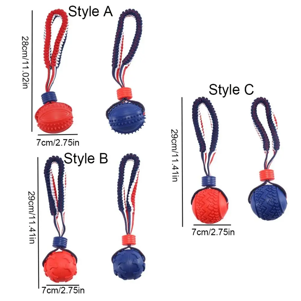 Bite Resistant Pet Interactive Rope Knot Balls Red/Blue Elastic Dog Teeth Grinding Toy TPR Puppy Tooth Cleaning Molar Ball