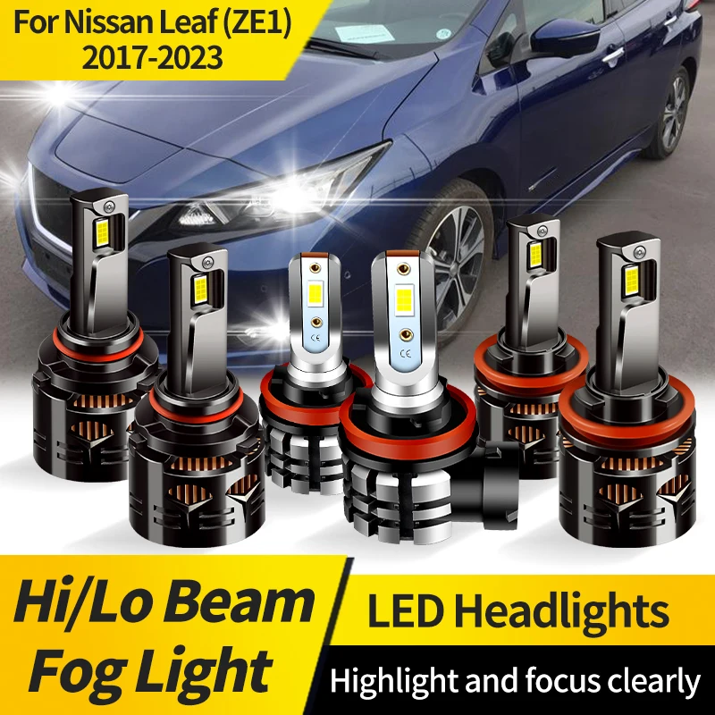 

2PCS For Nissan Leaf (ZE1) 2017-2023 9005 LED Headlight Bulb HB3 Super Bright CSP H11 Hi/Lo Beam Fog Light Auto Driving Headlamp