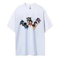 One Piece Peripheral Products ASL Three Brothers Print Men's 2025 Summer Fashion Trend Casual Loose High Quality Cotton Tshirt