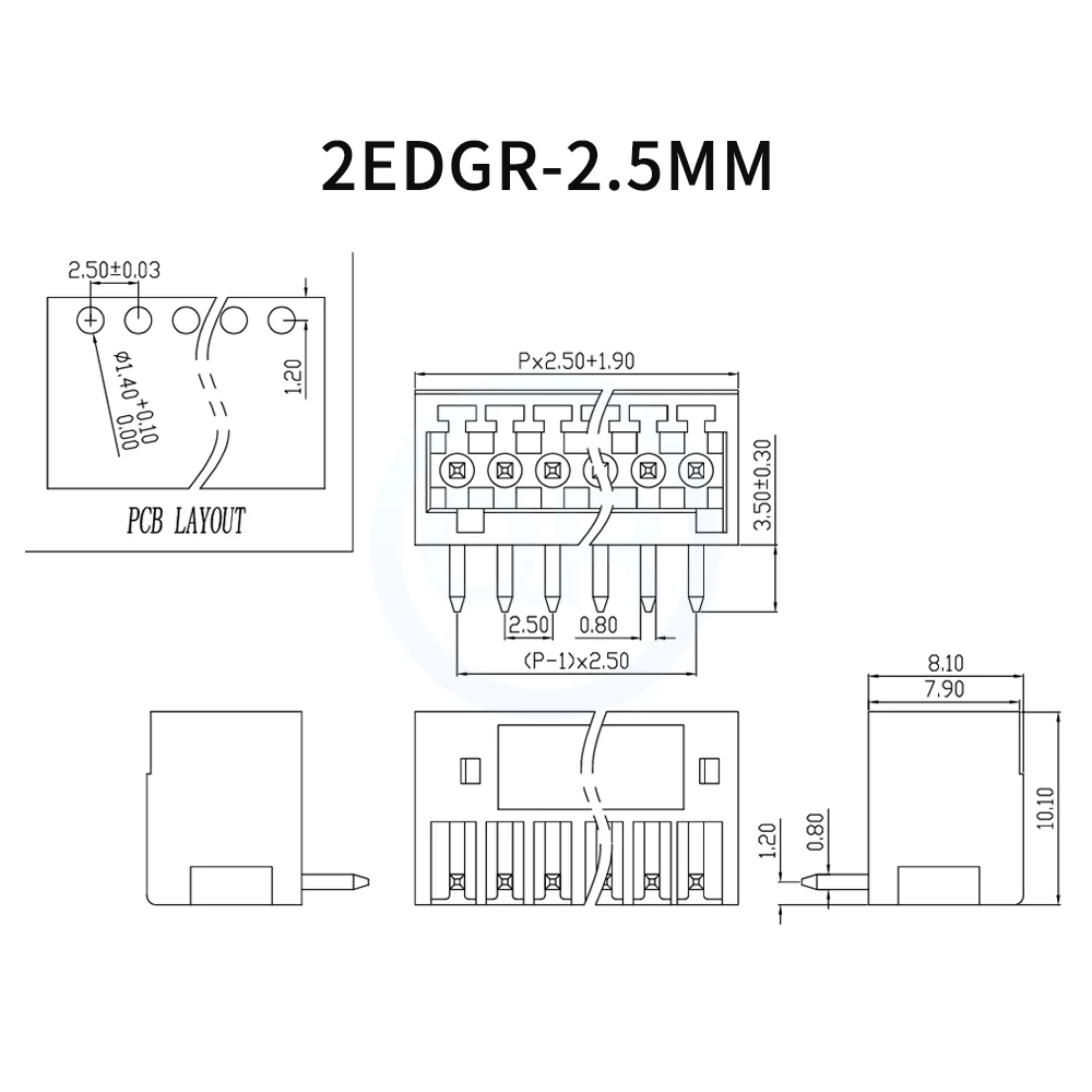 (10 pcs) 2EDGV 2EDGR 2.5mm Straight Pin / Right Angle 15EDGV / R 2.5 Small Pitch PCB Soldering Terminal Miniature Solder Board