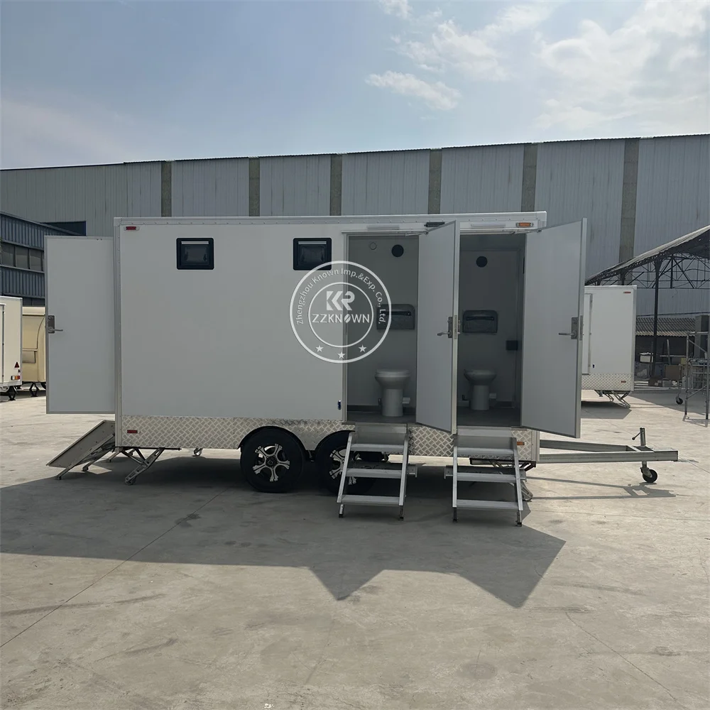 Compact Mobile Toilet Urban Street Portable Bathroom Trailer Premium Luxury Restroom Trailer for Public Events