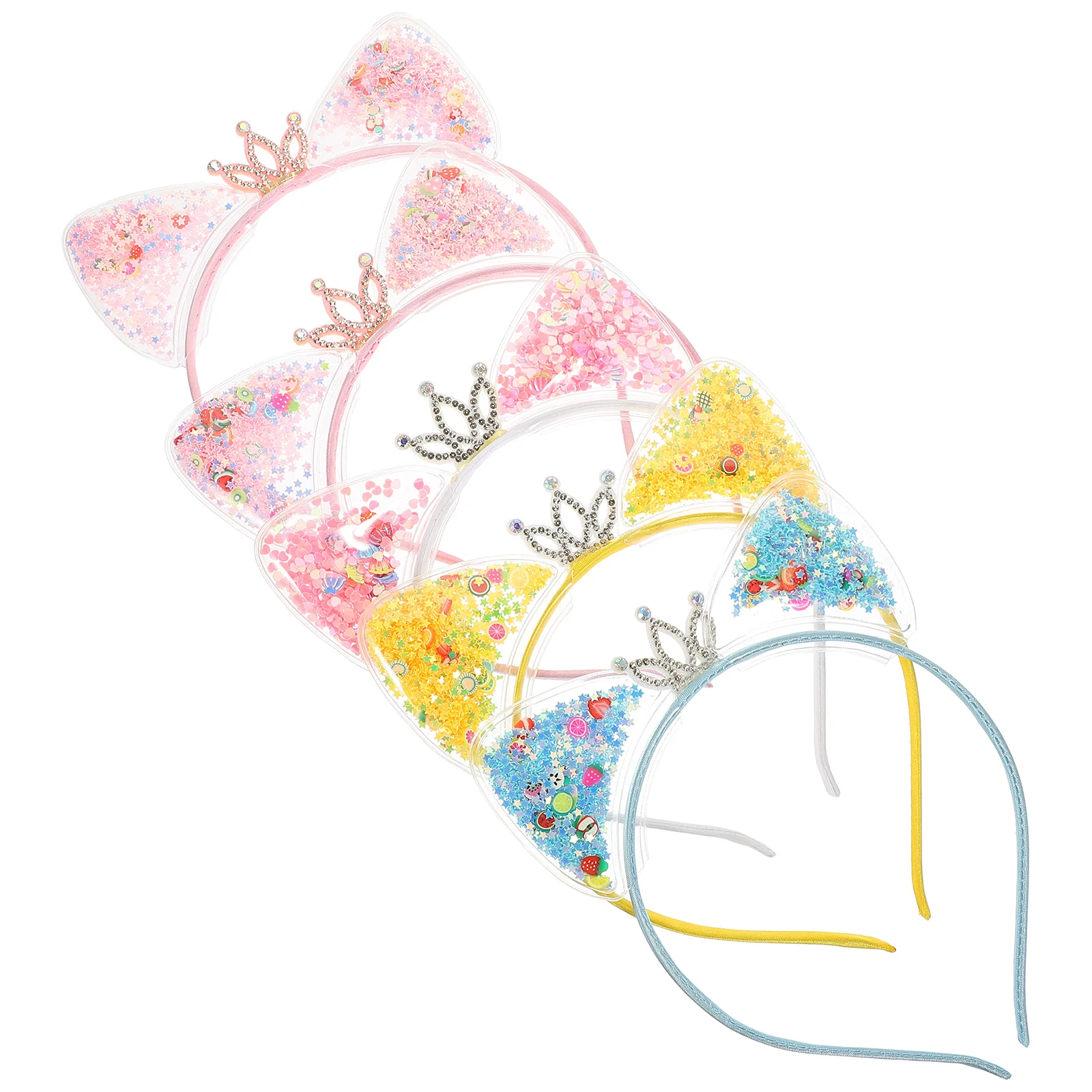 

5Pcs CatEarHeadband LightweightComfortable SequinDesign HairAccessories GirlsHoops PartyHeaddress QuicksandEars