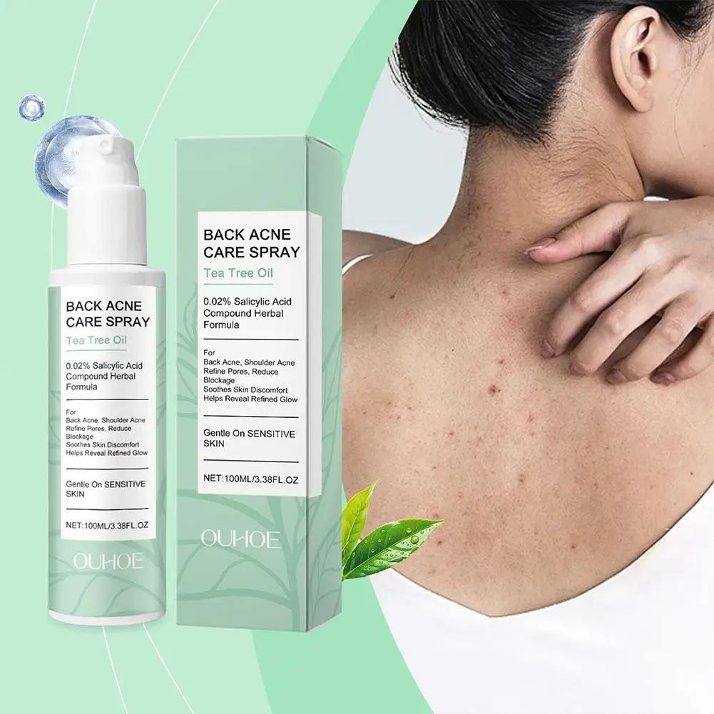 Salicylic Acid Body Spray Natural Acne Spray Pore Clarifying Solution Hydrating Soothing Body Cleanser For Chest & Back Skincare