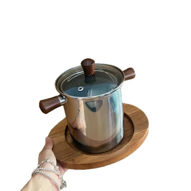 

Stainless steel 304 fryer, household tempura small fryer, oil-saving skewer deepening pan, multi-functional fryer