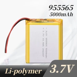 955565 3.7V 5000mAh Polymer Lithium Battery  Jst PH 2.0mm 2pin Plug for Mobile Power Smart Home Air Conditioning Suit Charging