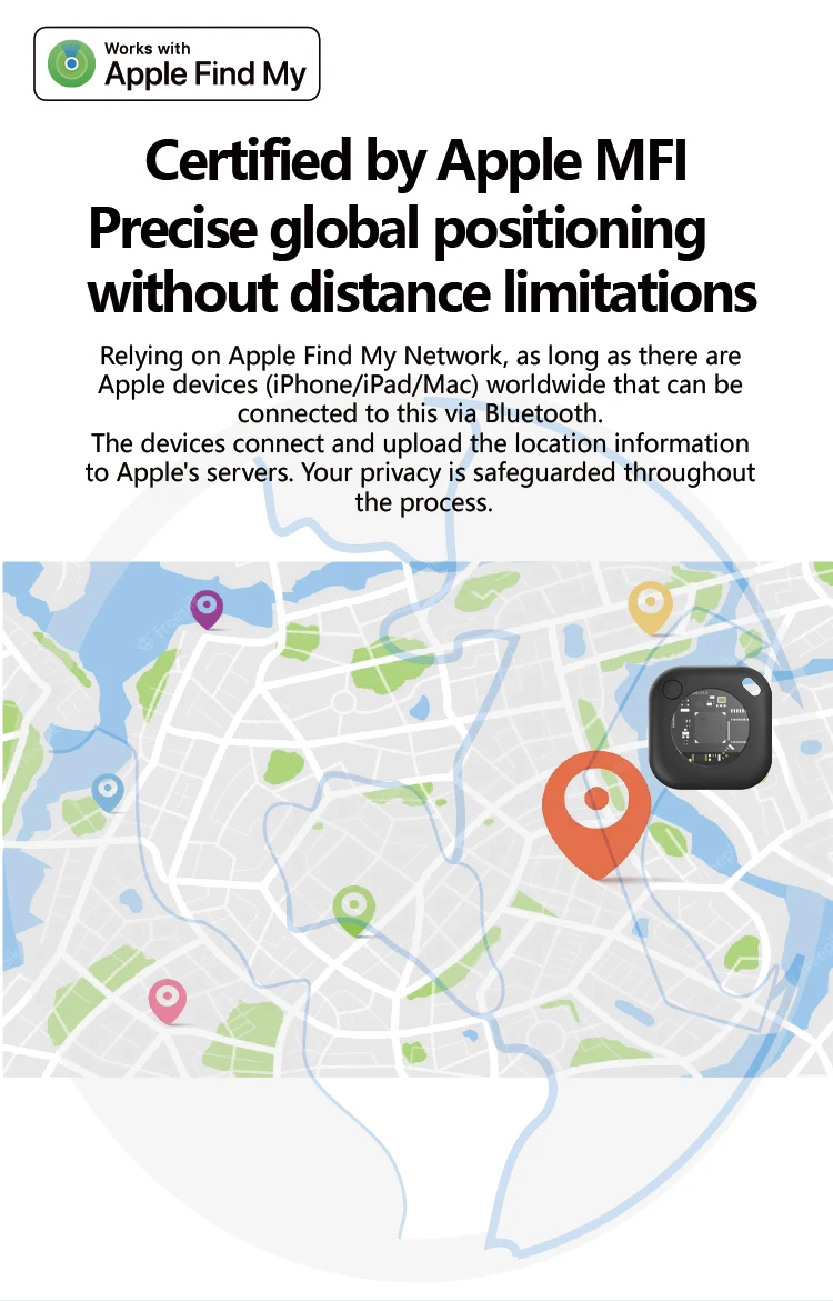 Timethinker Tracker localisateur GPS avec trouver mon APP pour Apple Smart Bluetooth Anti perte rappel enfants bagages sacs pour animaux de compagnie clé iTag