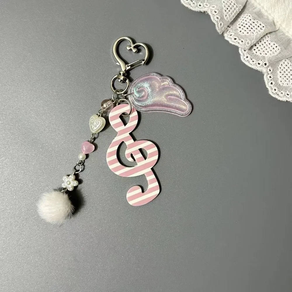 Acrylic Material Music Note Keychain Polka Dot Pattern Star Shape Ita Bag Charm Wings Design Stripe Pattern Cartoon Key Holder