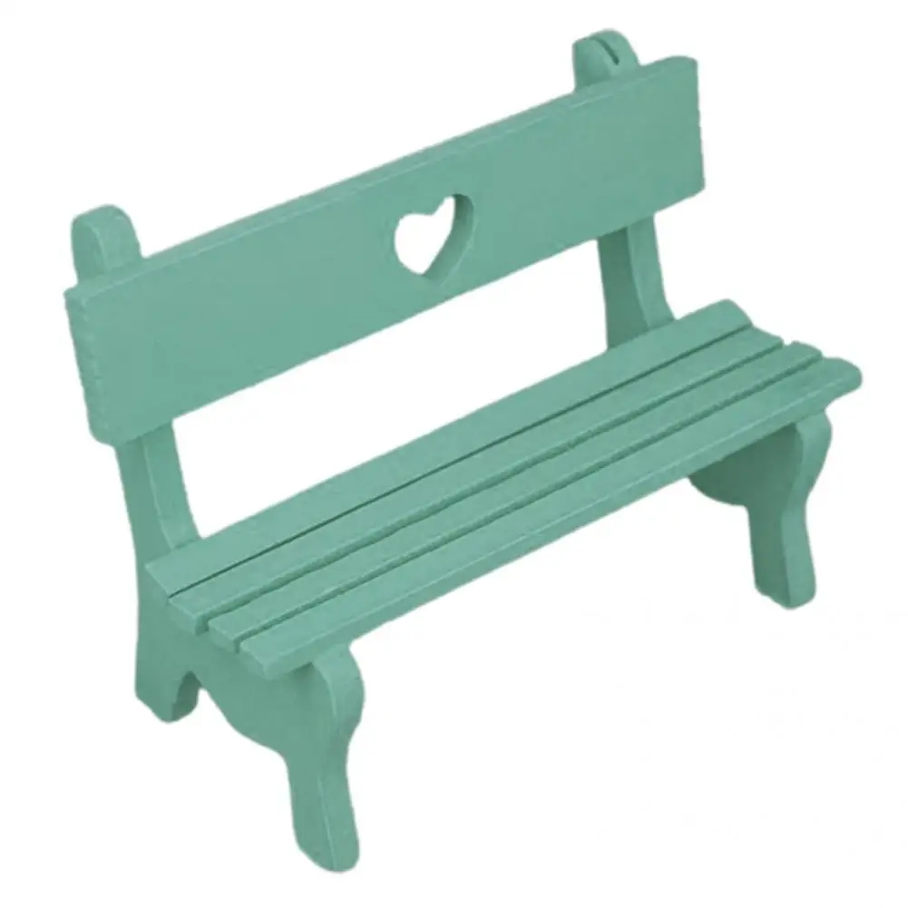 Durable  Dollhouse Bench Compact Patio Lawn Fairy Garden Bench Decorative Delicate Miniature Bench for Kids