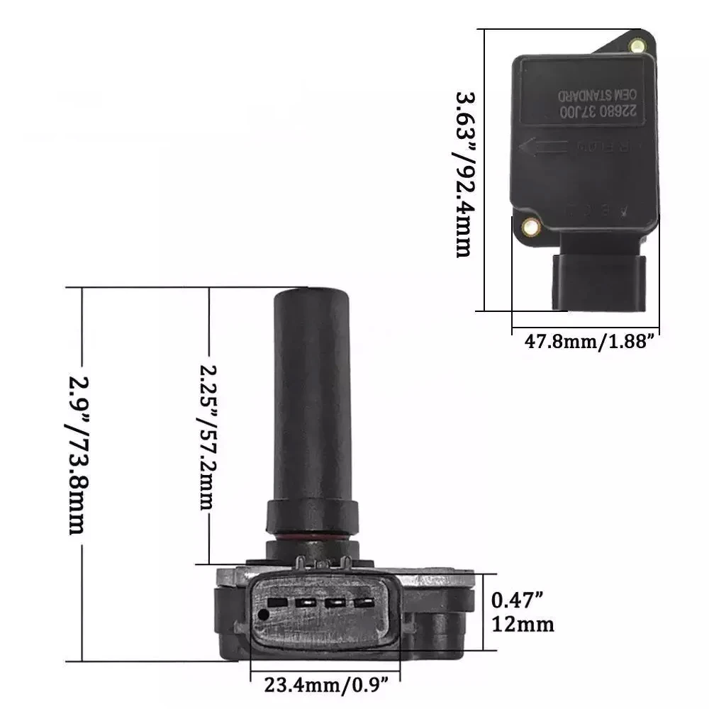 High quality 22680-37J00 Mass Air Flow Sensor For Nissan Civilian Patrol Y60 Safari 4.2 TD42 1988-2003 AFH70-05 FREE SHIPPING!!!