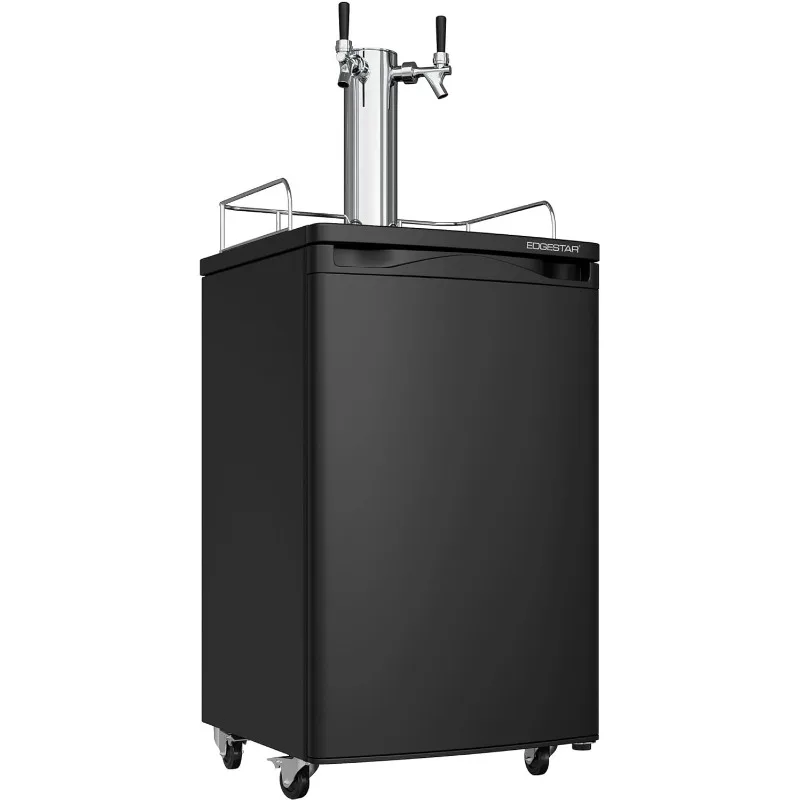 EdgeStar KC2000TWIN Full Size Dual Tap Kegerator & Draft Beer Dispenser - Black