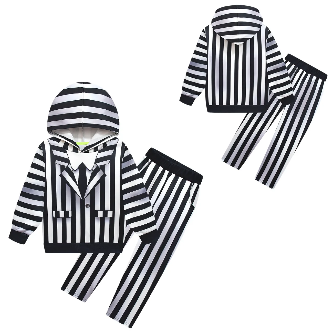 Halloween Children Role-playing B-Beetlejuice2 Hooded Sweatshirt Boys Disguise Juice Cosplay Costume Party Outfit For Baby Girls