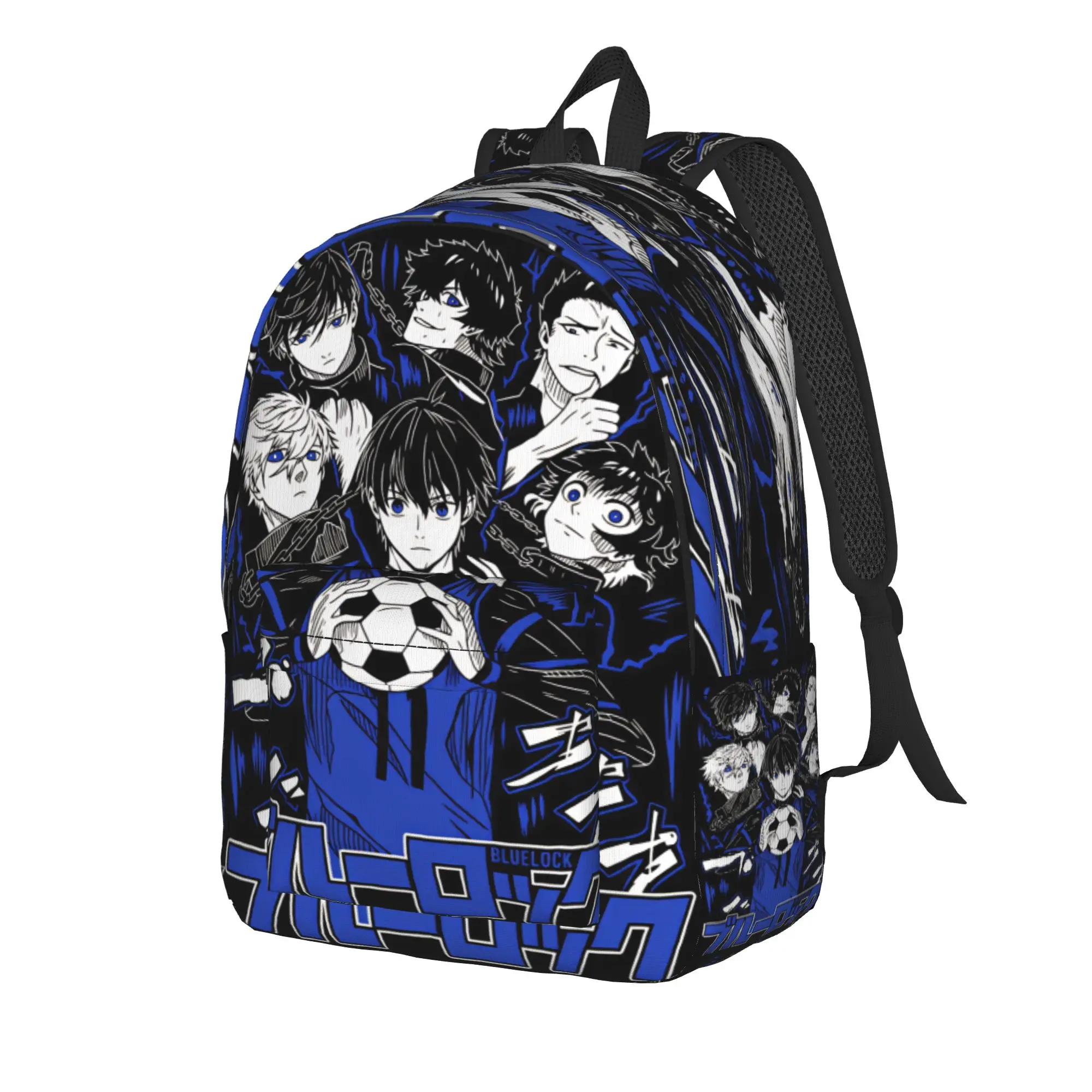 Anime Blue Locks Backpack Men  Lightweight Backpacks Polyester Modern High School Bags Camping High Quality Rucksack