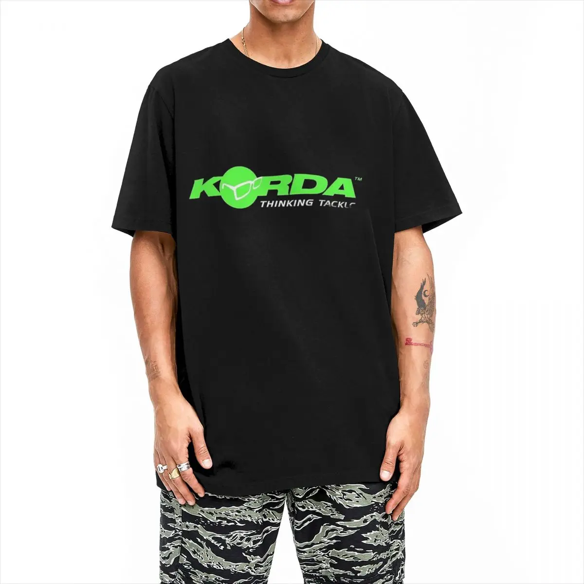 Punk Fishing Korda T Shirt Men\'s Cotton Clothes Printed Fish Carp Fisherman Crewneck Short Sleeve