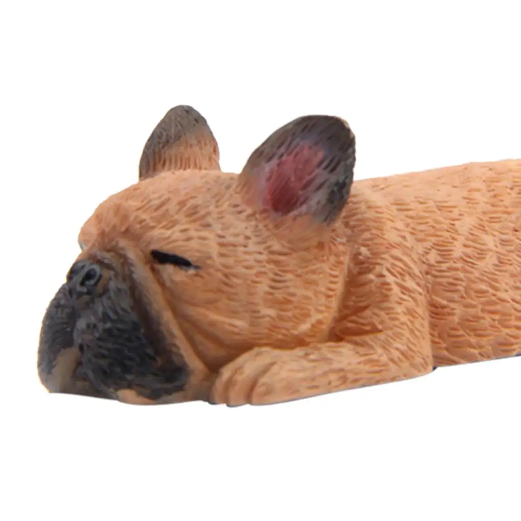 Cute Sleeping Corgi Dog Figurine Resin Animal Statue Collectible Miniature for Garden Dollhouse Decor