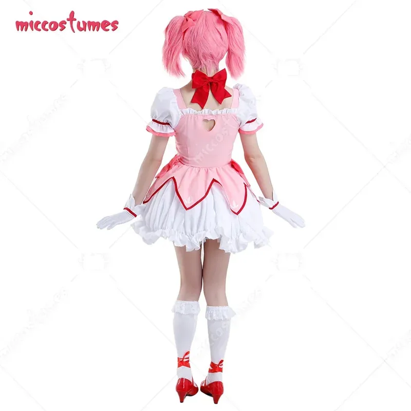 

25COSmiccostumes женский полный комплект аниме Magica Madoka косплей костюм платье с колье перчатки носки