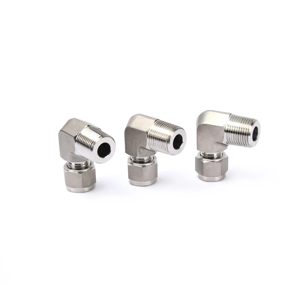 Stainless Steel Double Ferrules Connects Male Thread Male Elbow Elbow Joint