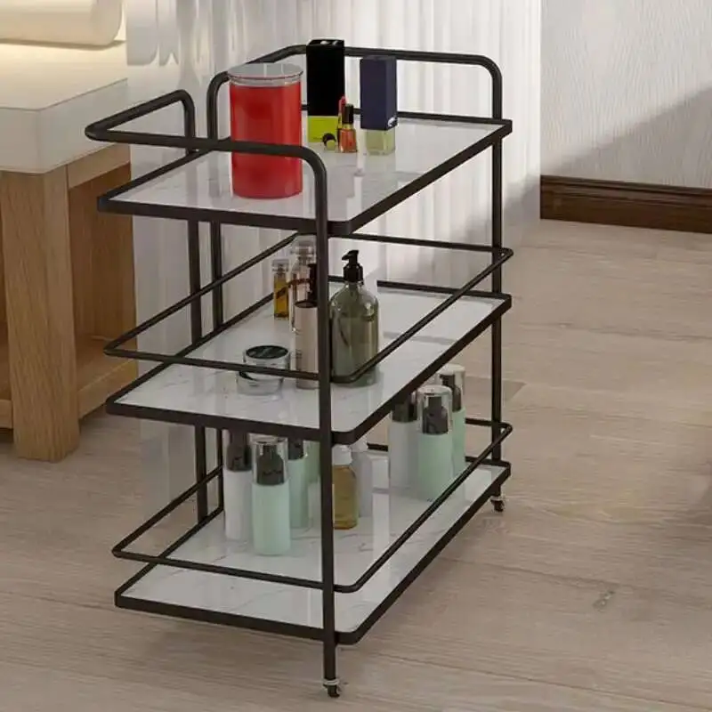

Professional Golden Salon Trolley Metal Hairdressing Cosmetic Organizer Cart With Wheels Carrello Attrezzi Spa Furniture MQ50TC