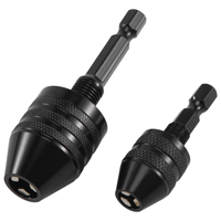 AS63 2Pcs Hex Shank Keyless Drill Chuck, Screwdriver Converter Drill Adapter Quick Change Drill Bits Tool(0.6-8mm, 0.3-3.6mm)