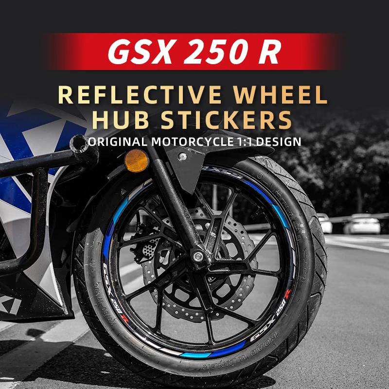 Used For SUZUKI GSX250R Motorcycle Accessories Decals Easy To Pasted Reflective Wheel Hub Stickers To Safty Riding