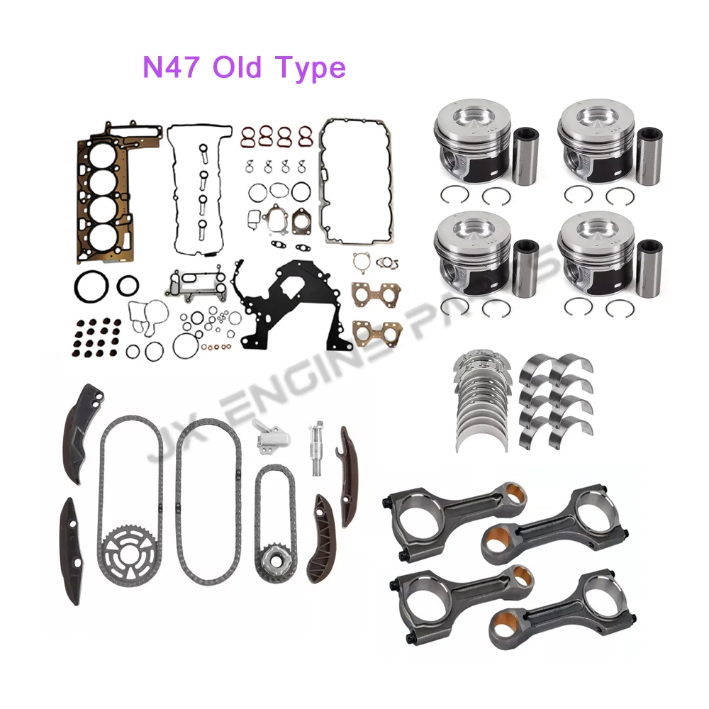 N47 Engine Rebuild Timing Chain Kit Piston ConRod Bearing Gasket Set For BMW 2.0 116d 318d 418d 520d X1 X3 X5 2.0L N47D20 Diesel