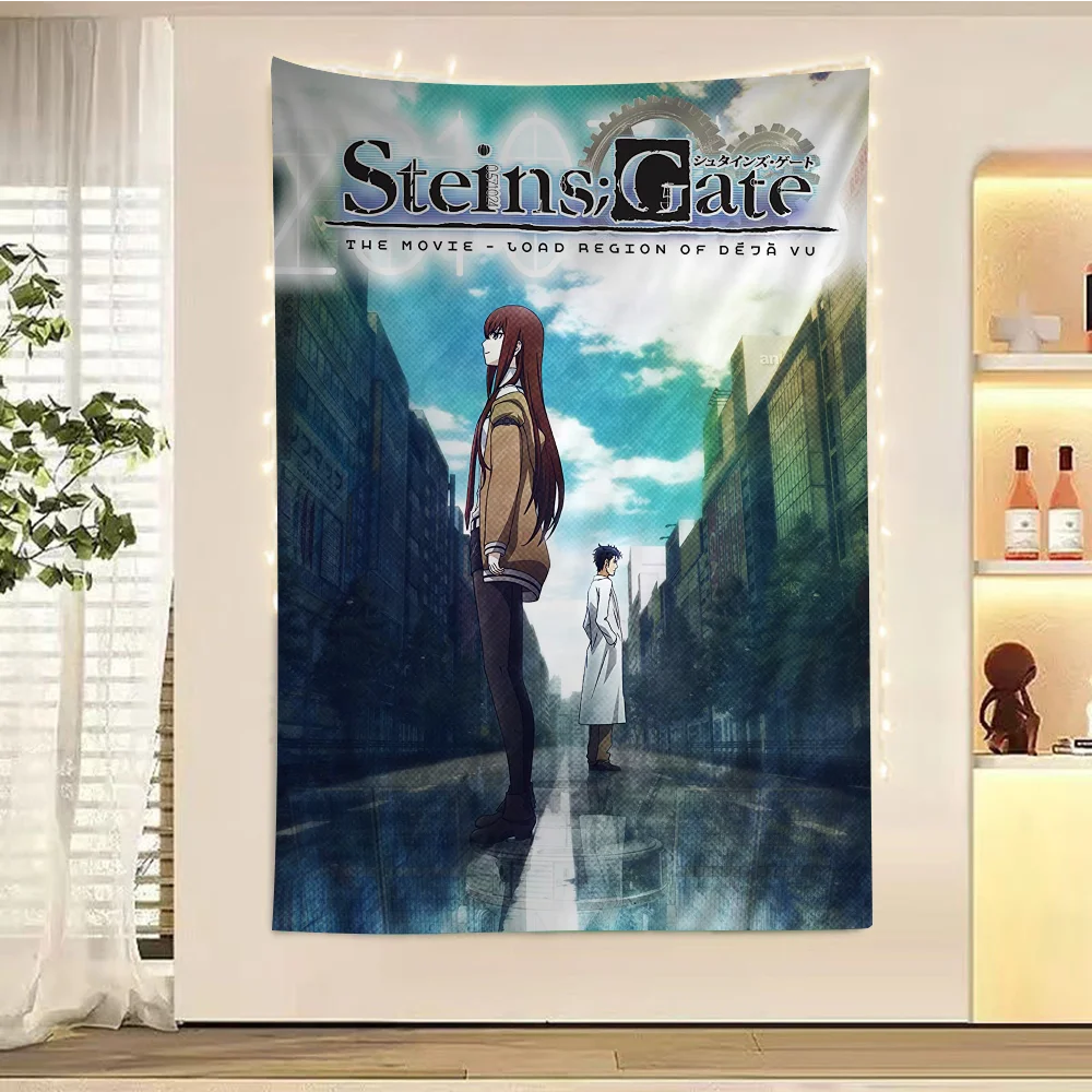 Steins Gate Hanging Bohemian Tapestry Hanging Tarot Hippie Wall Rugs Dorm Japanese Tapestry