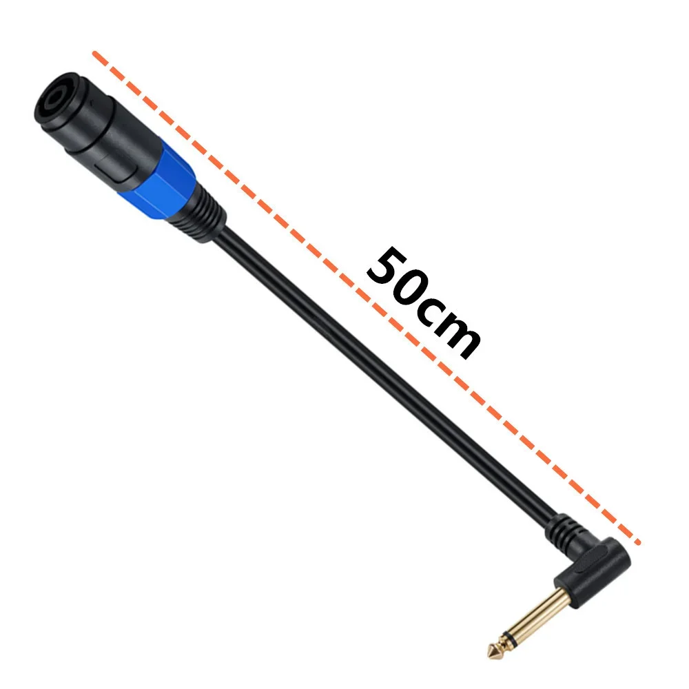Speakon Female Connector to 6.35mm 1/4" Male TS Speaker Cable - Speak-on Jack to 1/4 6.5mm TS Plug (Right-Angle Plug)