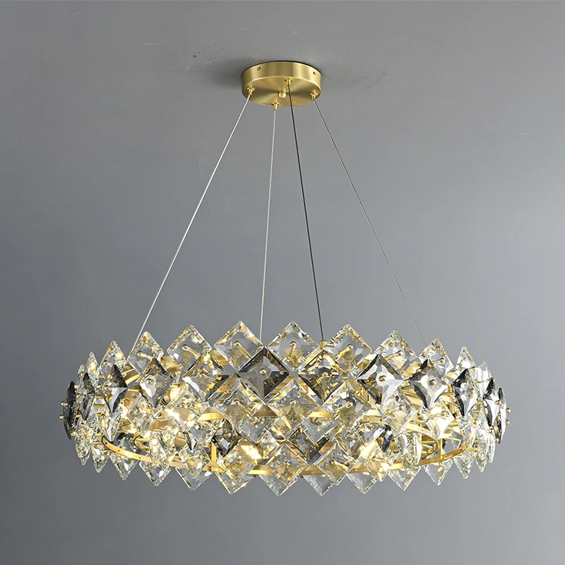 

Luxury Modern Copper Decoration Chandelier LED Pendant Light Manufacturers Ceiling Crystal Chandeliers Factory