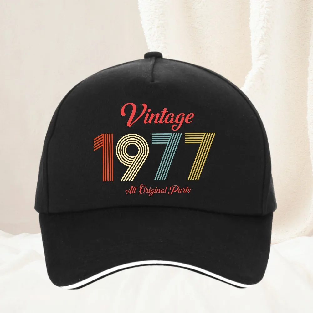 

Vintage 1977 Birthday Years Old Gift Cassette Tape Baseball Cap Hunting Trucker Hat Men Women Cool Design Snapback Cap