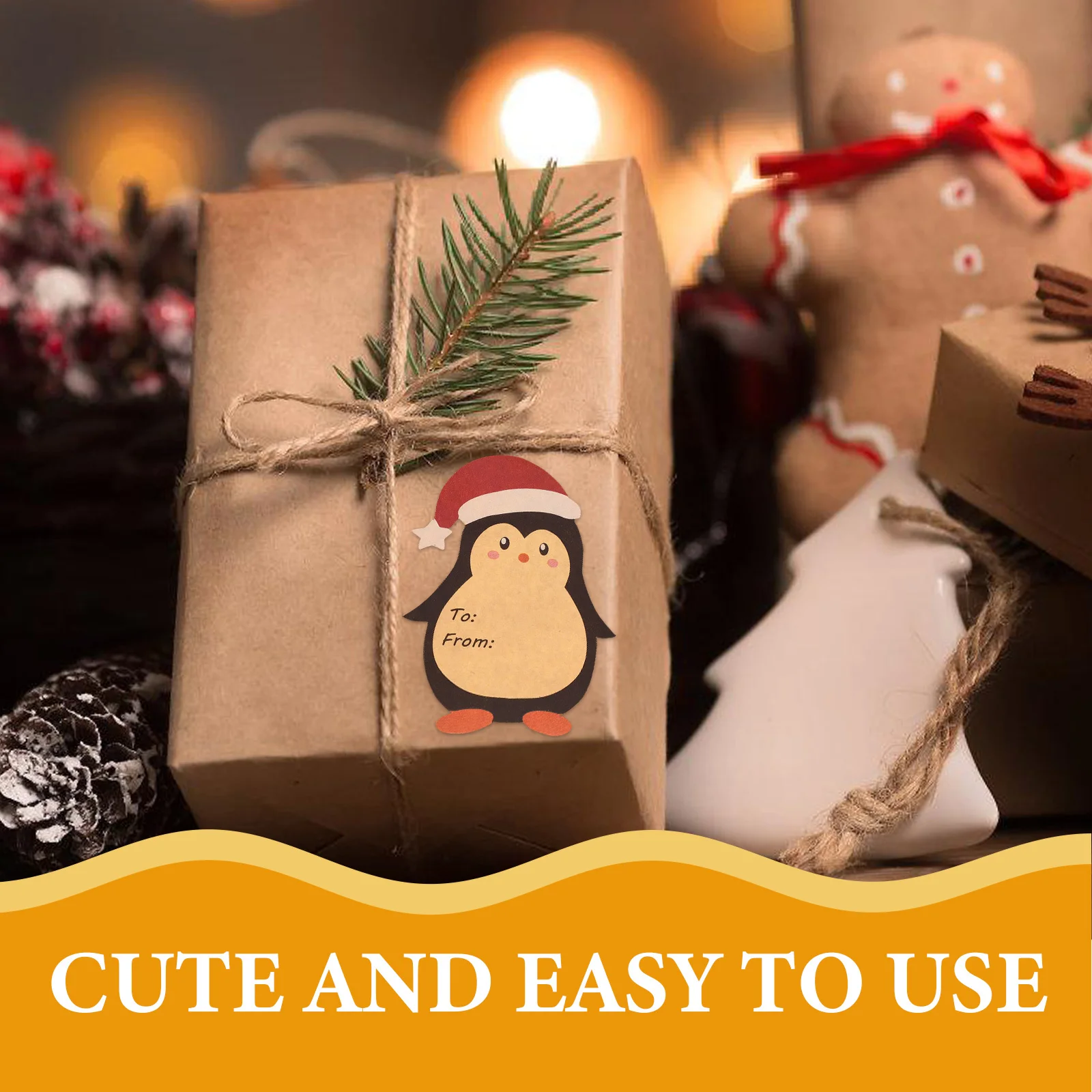 20 ورقة من ملصقات عيد الميلاد ذاتية اللصق، تصميمات ساحرة ممتعة، علامات هدايا عيد الميلاد الشخصية التي تعمل باللمس