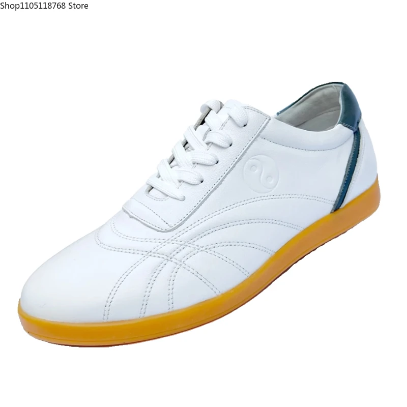 أحذية تاي تشي فنون الدفاع عن النفس من الجلد الطبيعي الفاخر من جلد البقر خفيفة الوزن وغير قابلة للانزلاق #5