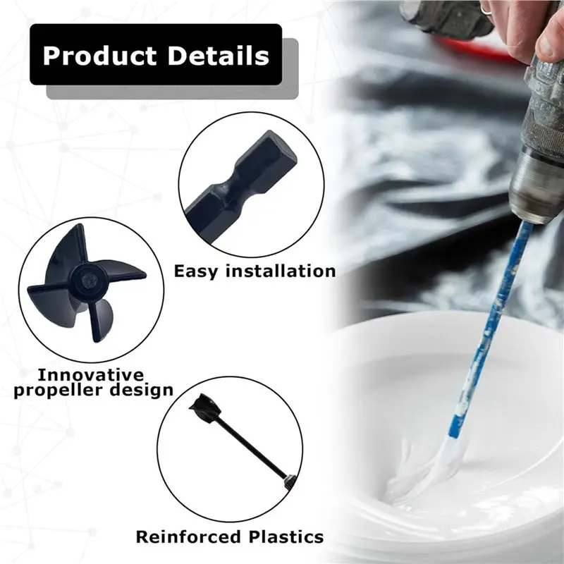 BMBY-Pack Of 8 Reusable Paint Mixer, 1/4 Drill Epoxy Resin Mixing Paddle, Epoxy Resin Stirrer, Epoxy Stirrer Attachment