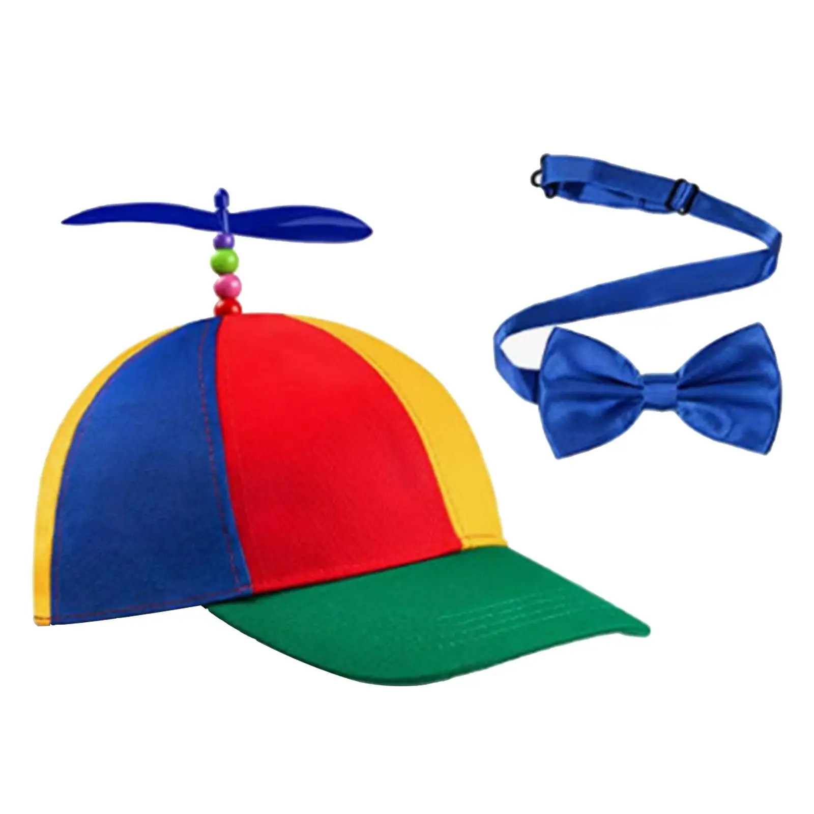 Propeller Ball Hat Party Hat Breathable Multicolor Rainbow Top Hat Helicopter Caps for Casual Camping Sports Travel Children