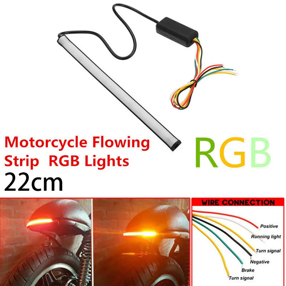 

Motorcycle LED Sequential Switchback Flowing Tail Brake Turn Signal Strip Lights Waterproof Motorbike Taillights Lamps