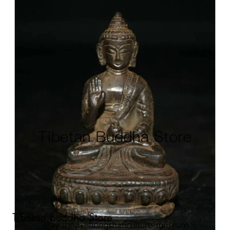 

4.4" Old Tibet Tibetan bronze Shakyamuni Amitabha Buddha Sakyamuni sculpture