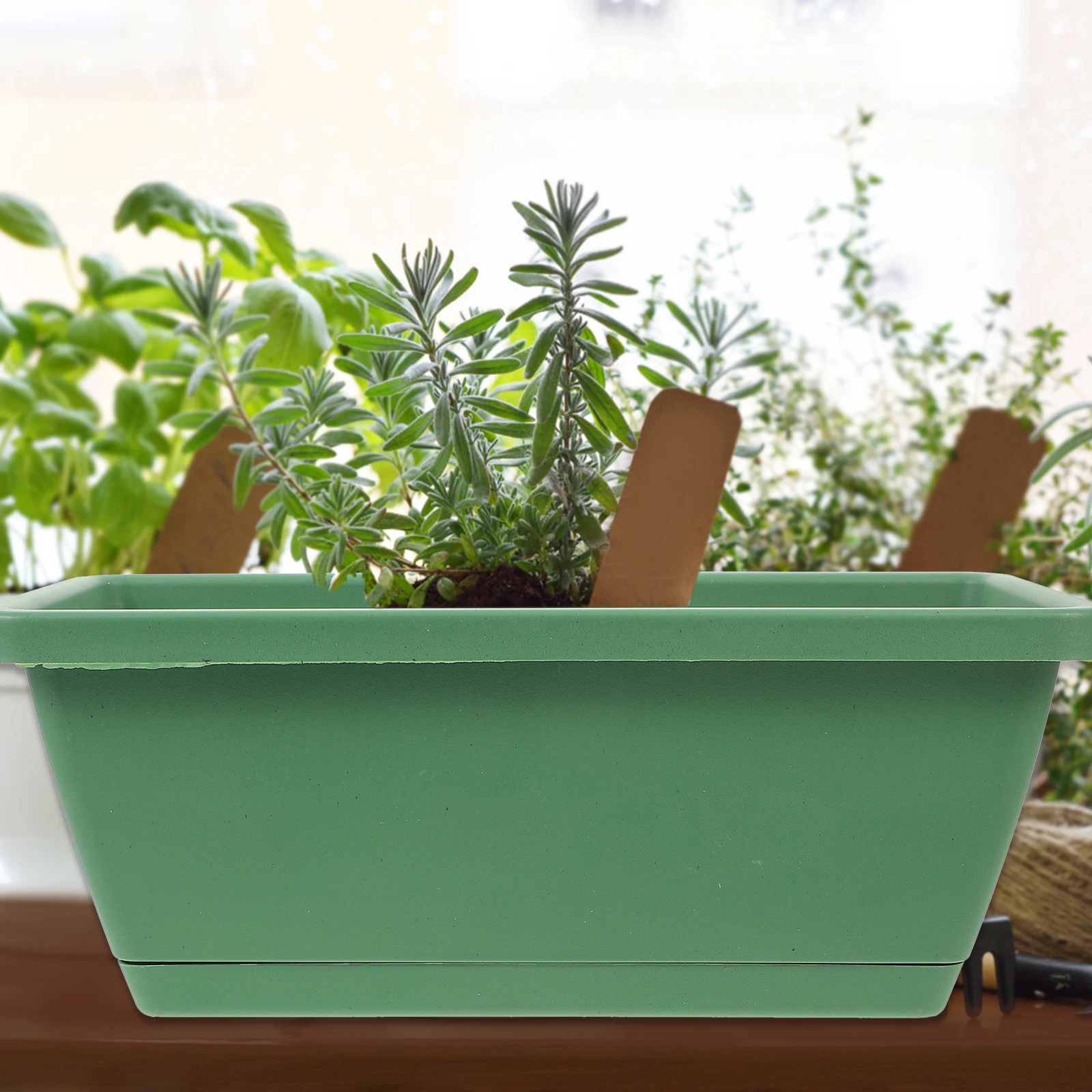 

5 Sets Outdoor Planter Vegetable Pot Garden Planters Pots Flower Trays for Plants Green