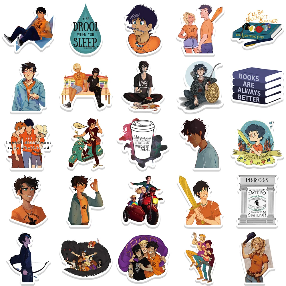 10/30/50 Buah Stiker Kartun Percy Jackson Film Keren Dekorasi DIY Koper Notebook Alat Tulis Telepon Hadiah Stiker Mobil