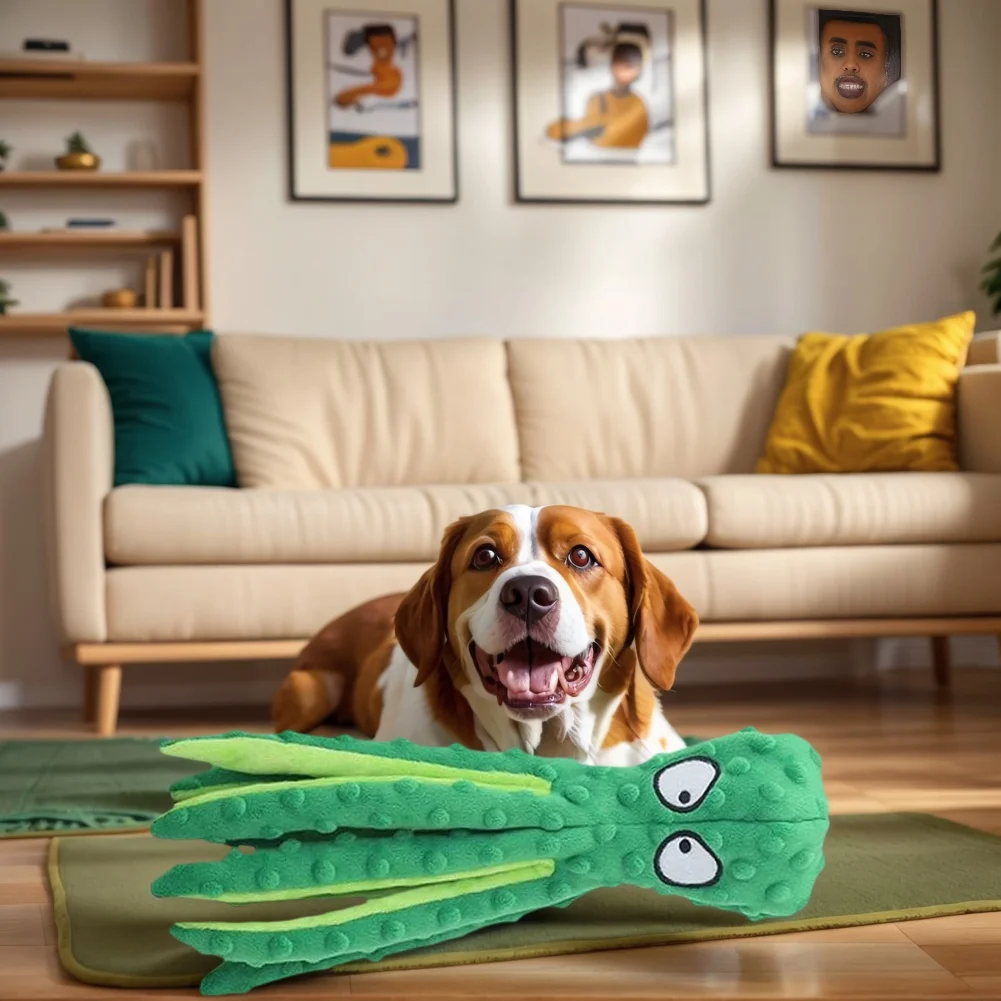 2 قطعة الكلاب الذكية مضغ اللعب لا حشو الحيوانات الأليفة التفاعلية مضغ لعبة لدغة مقاومة الأخطبوط قذيفة لعبة صوتية لجرو التسنين