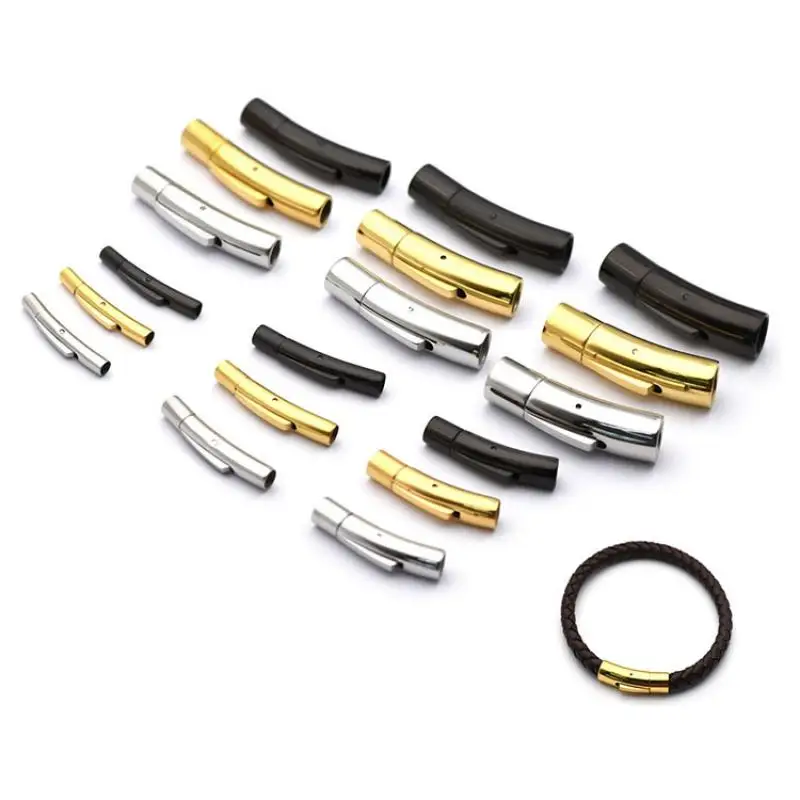 10pcs/Lot Stainless Steel Bayonet Clasp Thin/Thick 2MM 2.5MM 3MM 4MM 6MM 8MM Push Button Buckle Connector Fit Bracelets Necklace