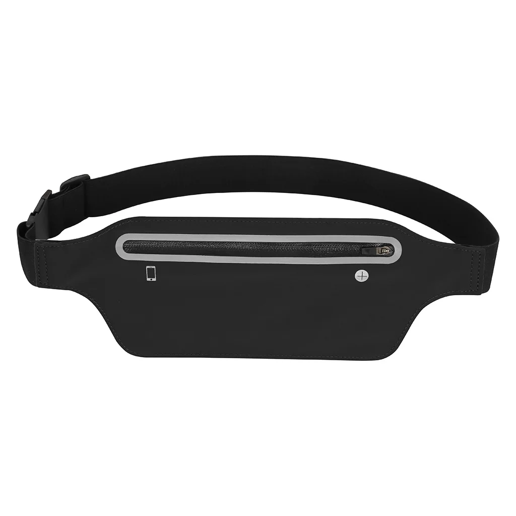 Sport Running Waist Bag For Women Men Waterproof Comfortable Gym Fanny Bag Safty Reflective Tape Cycling Phone Case Running Belt