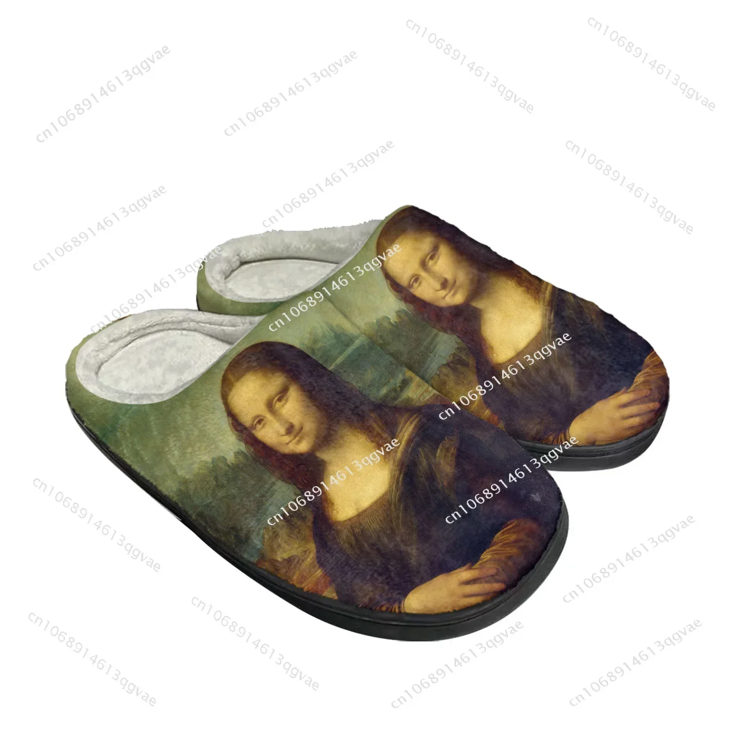 

Mona Lisa Home Cotton Slippers Mens Womens Youth Boy Girl Thermal Indoor Slipper Customized Shoe Plush Bedroom Keep Warm Shoes