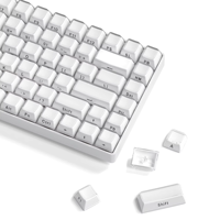 XVX Jelly Round Side Keycaps Ice Crystal Translucent White OEM Profile Key cap for Cherry MX 61 68 104 Mechanical Keyboard