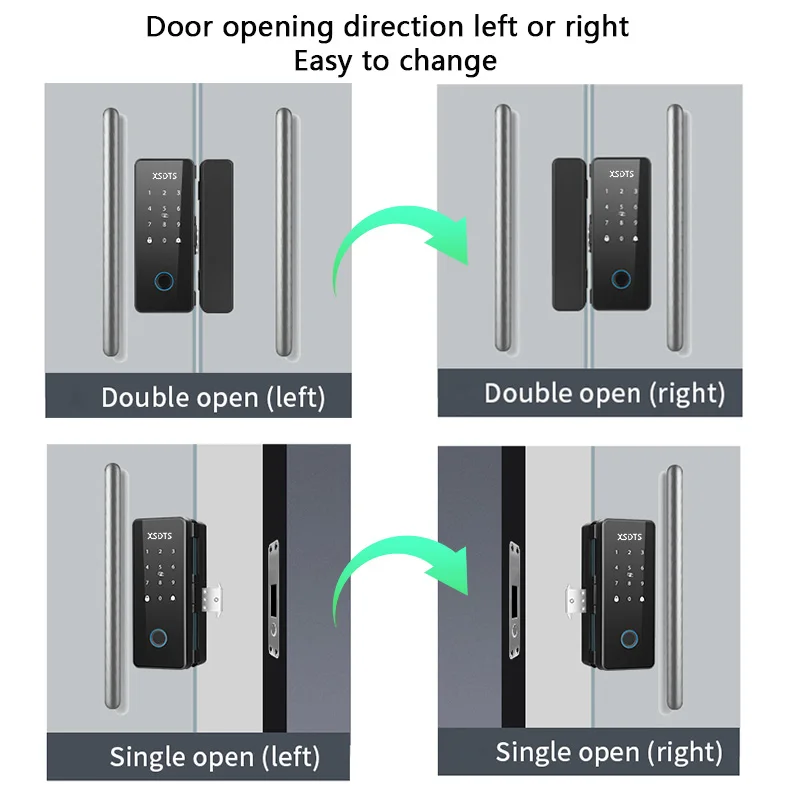 Imagem -06 - Porta de Vidro Smart Lock Tt-lock Bluetooth Biométrico Impressão Digital Cartão de Senha Fechadura Digital Eletrônica Escritório e Negócios Contagens