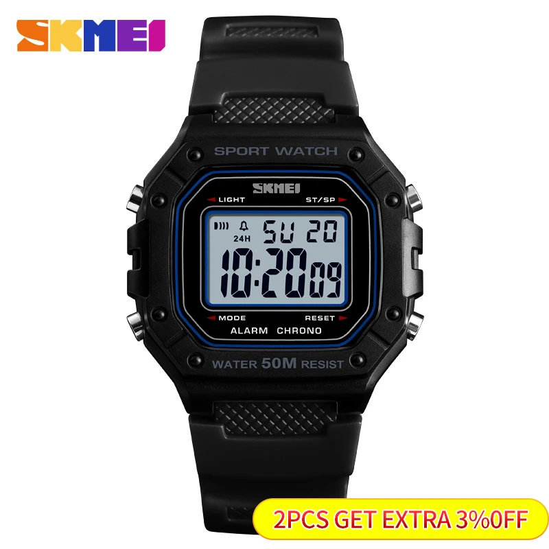 SKMEI Outdoor Sport Watch Men Digital Watches 5Bar Waterproof Alarm Clock Fashion Military Men Digital Watch montre homme 1496