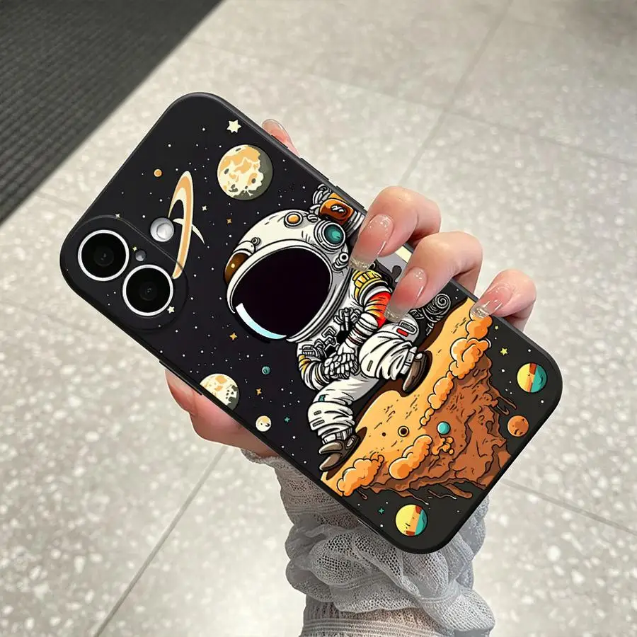 Planet Cartoon Astronaut Case for Apple iPhone 17 Pro Max 11 13 Mini X XS XR 7 8 15 Plus Air 12 17e 16e 14 16 Phone Cover view 6