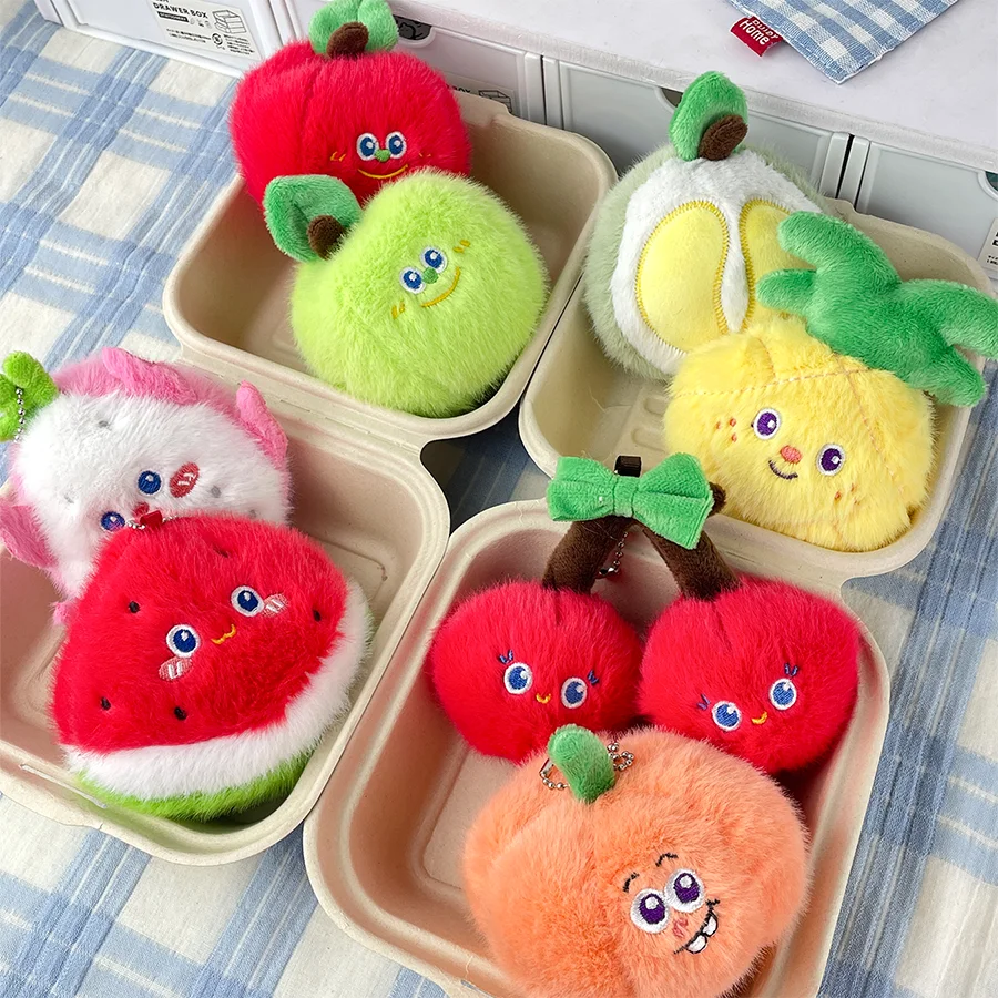 

Cute Fruit Cartoon Doll Creative Apple Keychain, Durian School Bag Pendant, Food Decorations, Couple Ornaments, Birthday Gifts
