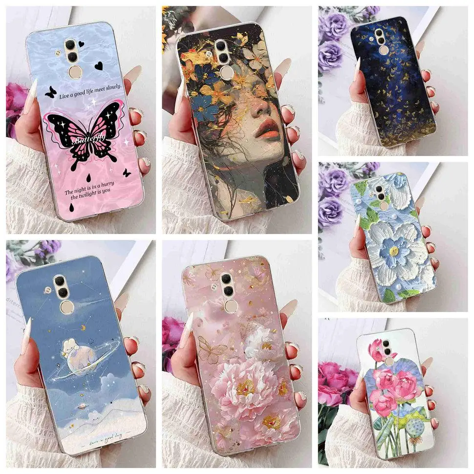 Para Huawei Mate 20 Lite SNE-AL00 funda mariposa moda chica suave silicona TPU cubierta para Huawei Mate 20Lite SNE-LX1 6,3 "parachoques