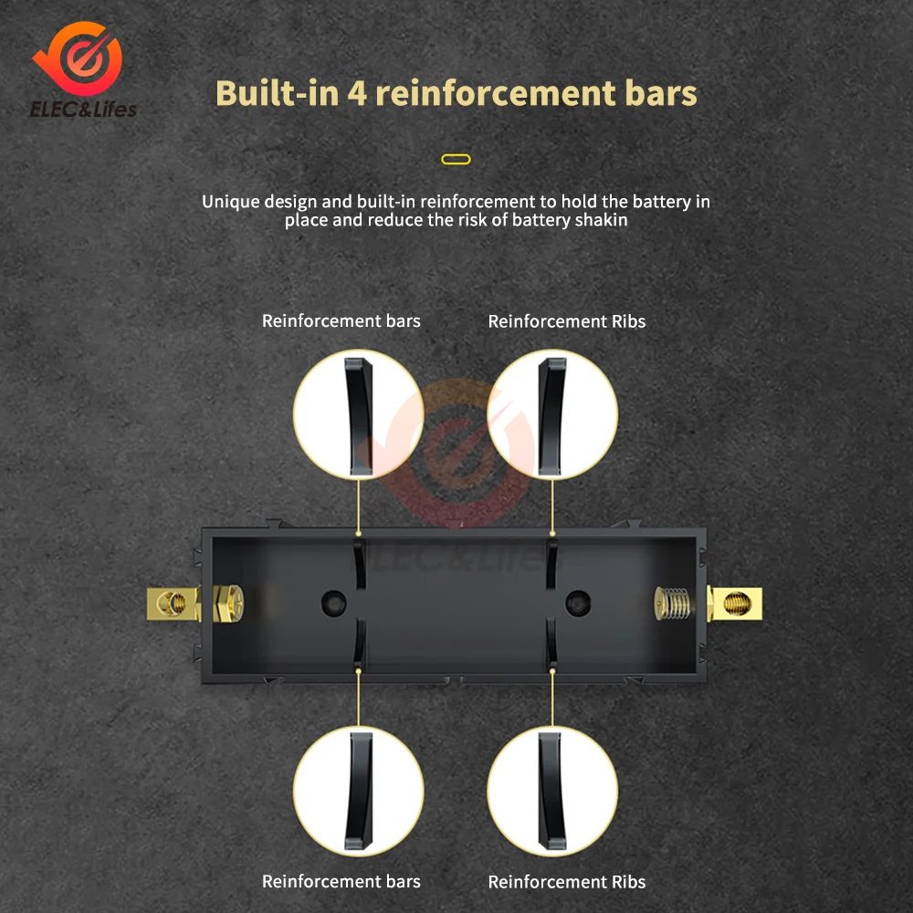 2Pcs 21700 18650 Battery Holder Storage Solder-free Lithium Battery Storage Box Power Bank Case DIY Splicable Battery Slot